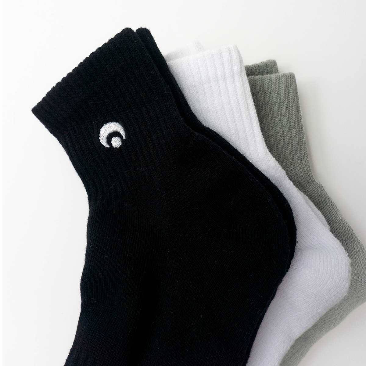 Calcetines Quarter Tripack Blanco/Gris/Negro