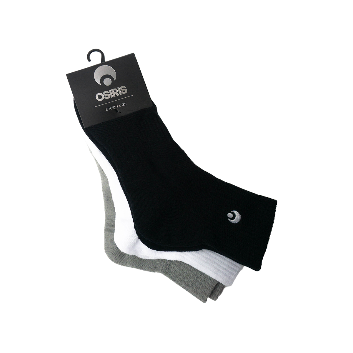Calcetines Quarter Tripack Blanco/Gris/Negro